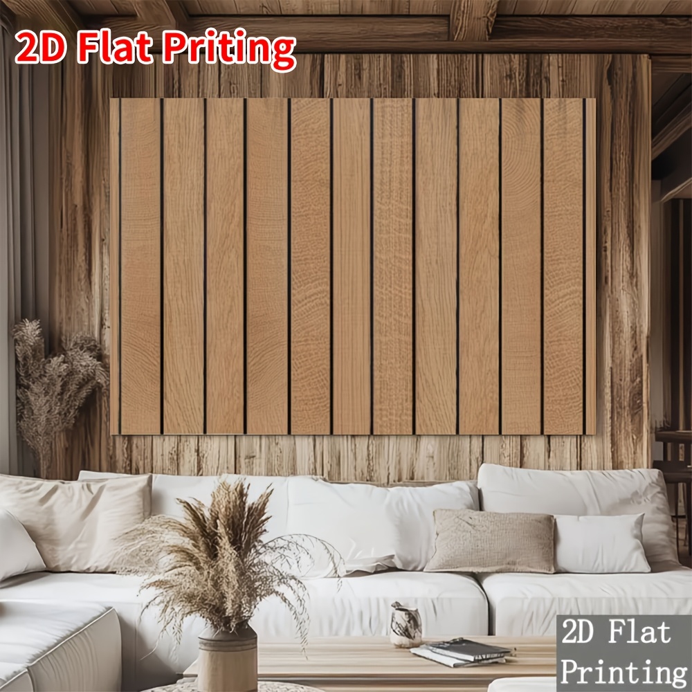 2D Flat Wood Slat Wall Backdrop, Polyester Fabric
